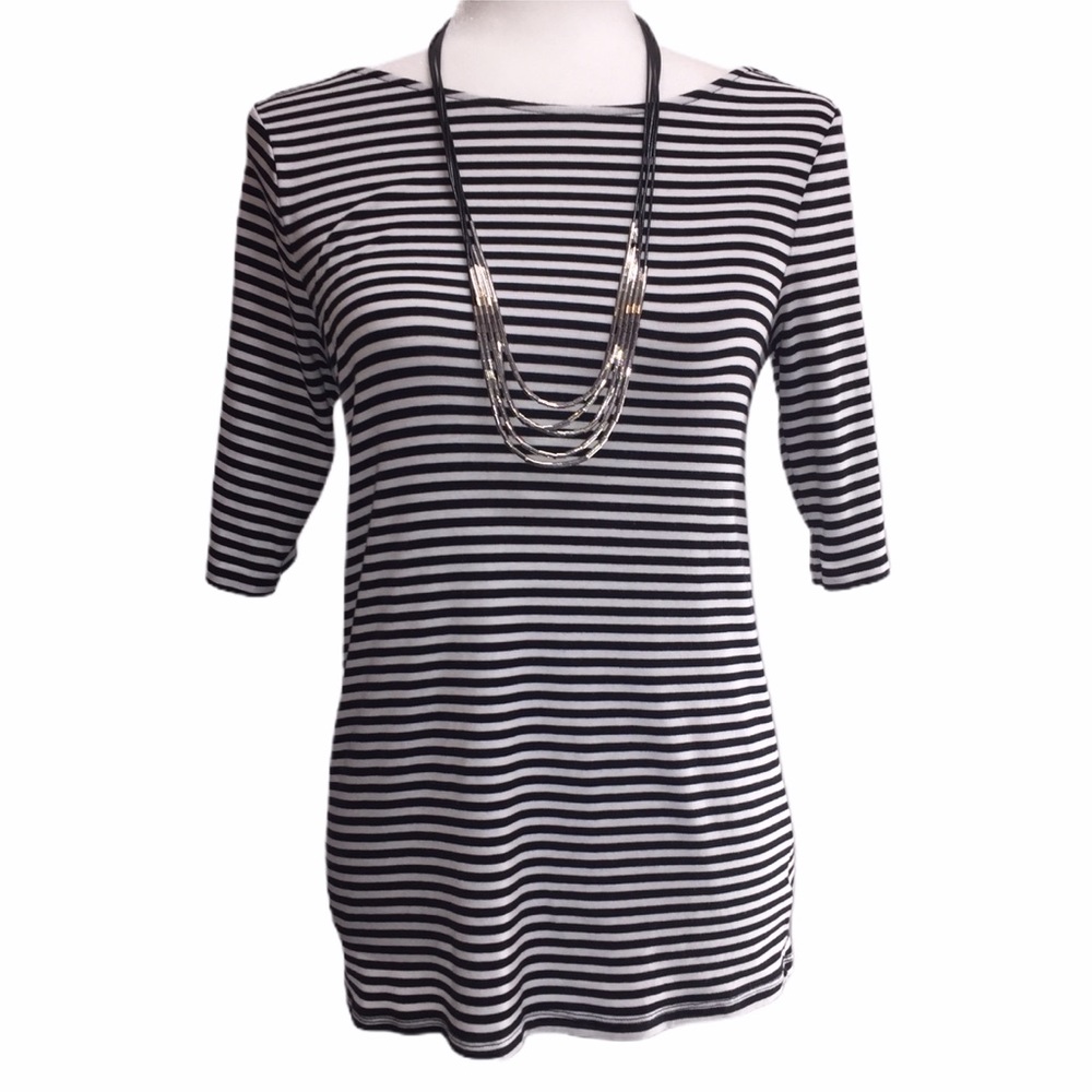 🐞Old Navy Striped Open Back Top Medium EUC